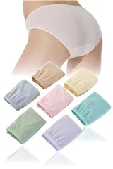 Azure 女性用 カラー 使い捨て 下着 7枚セットパンツ ショーツ 衛生 個包装 通気性 良好 コットン 100％ 綿 旅行 入院 防災 出張 (目安体重 65～70㎏) [7カラー] [4]