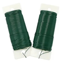 【人気商品】園芸用品 DIY 飾り 手芸 リース リース クリスマス ブーケ 花資材 柔軟なフラワーライン 花芸飾りワイヤー ワイヤー 造花 緑 22#*35m 2個セット 塗装鉄線