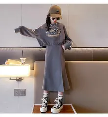 子供服 セットアップ 上下セット 女の子 キッズ ジュニア服 ワンピース プルオーバー ロングスカート 長袖 秋服 トップス アウター スカートセット おしゃれ カジュアル 可愛い 通学 通園 洋服 普段着