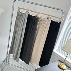 ワイドパンツ レディース ガウチョ ワイドレッグ ゆったり シンプル 大きいサイズ リラックス