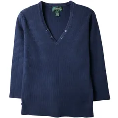 古着 ラルフローレン Ralph Lauren LAUREN ローレン リブ編み Vネック コットンニットセーター レディースS相当/eaa626282