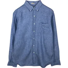 古着 ジェイクルー J.Crew ボタンダウン 長袖 リネンシャツ メンズL相当/eaa495582