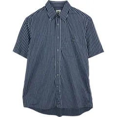 古着 ラコステ LACOSTE 半袖 ボタンダウン ストライプシャツ メンズL相当/eaa625529