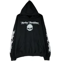 古着 ハーレーダビッドソン Harley-Davidson ドクロ柄 スカル柄 アドバタイジング スウェットプルオーバーパーカー/eaa624808