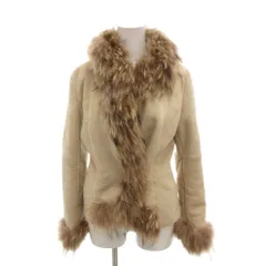 ボールジー BALLSEY トゥモローランド リアルムートンジャケット ラクーンファー 羊革 38 ベージュ /YJ ■ECA001