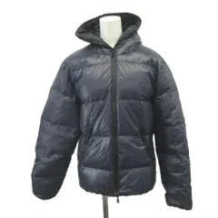 ビームス BEAMS ダウンジャケット S 紺 ネイビー フード付き 長袖 無地 /YU ■ECA003