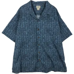 古着 90~00年代 エルエルビーン L.L.Bean 総柄 半袖 オープンカラー コットンシャツ ボックスシャツ メンズXL相当 ヴィンテージ/eaa478044