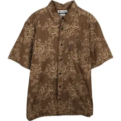 古着 00年代 コロンビア Columbia 総柄 ボタニカル柄 半袖 コットンシャツ ボックスシャツ メンズL相当/eaa625503