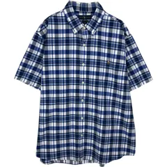 古着 ラルフローレン Ralph Lauren CLASSIC FIT 半袖 ボタンダウン チェックシャツ メンズXL相当/eaa495218
