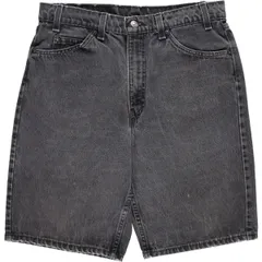 古着 90年代 リーバイス Levi's 550 RELAXED FIT オレンジタブ ブラックデニムショーツ ショートパンツ USA製 メンズw33相当/eaa627213