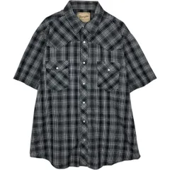 古着 ラングラー Wrangler WESTERN SHIRTS チェック柄 半袖 ウエスタンシャツ メンズXL相当/eaa477682