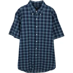 古着 ラルフローレン Ralph Lauren CUSTOM FIT 半袖 ボタンダウン チェックシャツ メンズXL相当/eaa477599