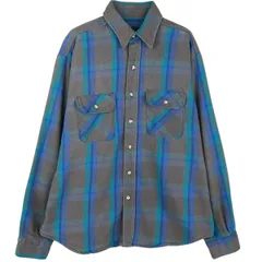 古着 長袖 フランネルチェックシャツ メンズL相当/eaa477670