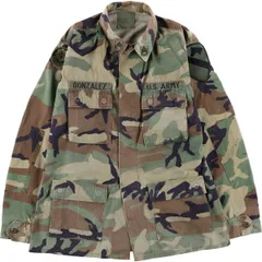 古着 90年代 米軍実品 U.S.ARMY 迷彩柄 ウッドランドカモ リップストップ ミリタリー コンバットジャケット USA製 MEDIUM-LONG/eaa495115