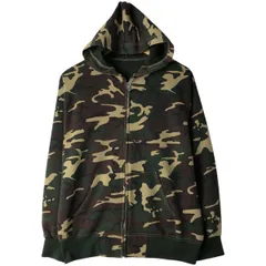 古着 迷彩柄 ウッドランドカモ スウェットフルジップパーカー メンズXL相当/eaa626999