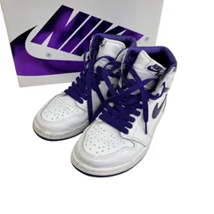 186000 現状品 NIKE ナイキ JORDAN 1 HIGH OG　CD0461-151　ホワイト×パープル 23cm レディース