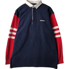 古着 80~90年代 アディダス adidas 長袖 ラガーシャツ メンズM相当 ヴィンテージ/eaa625055