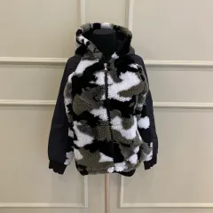 267000100 モンクレール キッズ フリース ジップアップ ジャケット カモ 14A