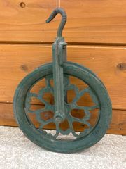 時代物 特大滑車 オブジェ インテリア 古道具 骨董品 大正 昭和初期