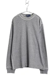 【お得なクーポン配布中!】 90s ポロ ラルフローレン 長袖 Tシャツ メンズ XL オールド ヴィンテージ モデル カットソー ヘビーウェイト ストレッチ 大きいサイズ 杢灰