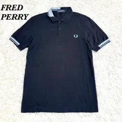 【美品】FRED PERRY ポロシャツ S ネイビー 水色