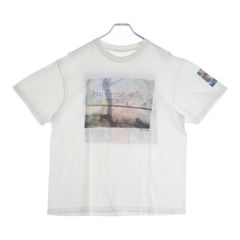 HERMES エルメス チェーン 馬具 総柄プリント シルク スカーフ クルーネック 半袖 Tシャツ カットソー ブルー/ホワイト レディース 2E0626DL HERMES エルメス チェーン 馬具 総柄プリント シルク スカーフ クルー