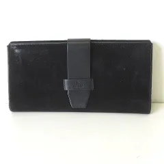 グッチ GUCCI 財布 長財布 スエード レザー ロゴ 本革 ロング ウォレット 黒 ブラック