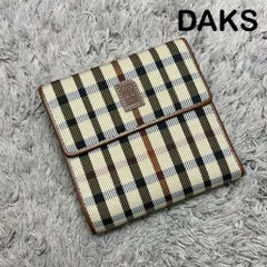 DAKS ダックス 三つ折り財布 レザー チェック柄 ユニセックスのサムネイル