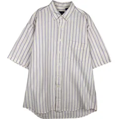 古着 90年代 ギャップ GAP オールドギャップ ボタンダウン 半袖 コットン ストライプシャツ カナダ製 メンズL相当 ヴィンテージ/eaa625531