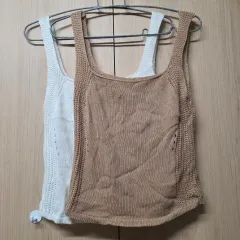 白 ブラウン ニット ビスチェ（2枚セット）