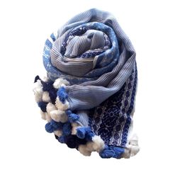 マニプリ manipuri / フリンジポンポン付ストール 定価14300円 - メルカリ