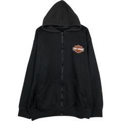 Harley Davidson 00s 90s ジップパーカー 短丈 袖プリ - メルカリ