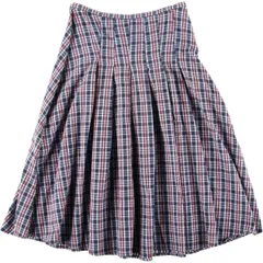 古着 アニエスベー agnes b. チェック柄 コットン ハーフ丈 プリーツスカート レディースM相当/eaa621738のサムネイル