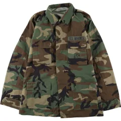 古着 90年代 米軍実品 迷彩柄 ウッドランドカモ ステンシル入り B.D.U ミリタリージャケット USA製 MEDIUM-LONG メンズM相当/eaa495109