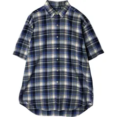 古着 ラルフローレン Ralph Lauren BLAKE 半袖 ボタンダウン チェックシャツ メンズL相当/eaa477602