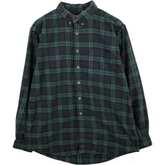 古着 エルエルビーン L.L.Bean 長袖 ボタンダウン フランネルチェックシャツ カナダ製 メンズL相当/eaa477904
