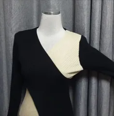 バイカラー ラップ リブ デニム コーディネートセット