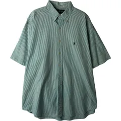 古着 ラルフローレン Ralph Lauren BLAKE シアサッカー 半袖 ボタンダウン ストライプシャツ メンズXL相当/eaa477614