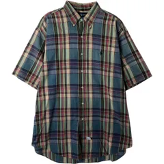 古着 ラルフローレン Ralph Lauren 半袖 ボタンダウン チェックシャツ メンズL相当/eaa477557