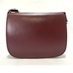 【中古】Cartier マストラインショルダーバッグ ワインレッド カルティエ[19]