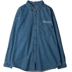 古着 GEAR MICHELIN 長袖 ボタンダウンデニムシャツ メンズXL相当/eaa477959