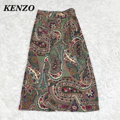 希少•美品】KENZO フランス製 シルク100% 花柄 フレアスカート S相当
