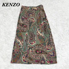 【美品】KENZO 総柄ロングスカート 2 M グリーンのサムネイル