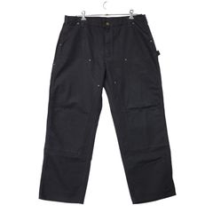 濃黒USA製！カーハート ダブルニー ダックパンツ ブラック 黒 W36/L30
