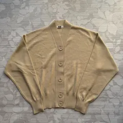 【美品】ユニクロユー UNIQLO U ショート丈 コットン Vネック カーディガン XS ベージュ
