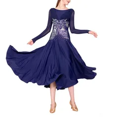 社交ダンスドレス モダンダンスドレス ワンピース 発表会 演出服 競技用 パーティー 大人用 レディース ロングドレス