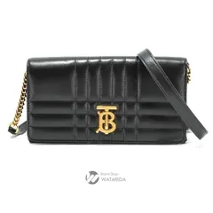バーバリー BURBERRY 財布 TB ローラ 2Way ショルダー チェーン ウォレット ブラック ラムスキン 保存袋付 送料無料