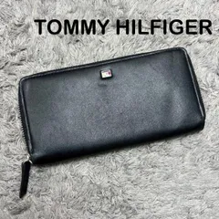 TOMMY HILFIGER トミー 長財布 ラウンドファスナー レザー ブラック