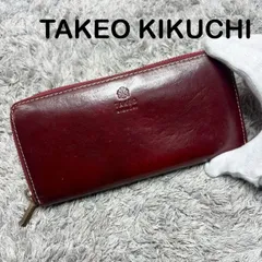 TAKEO KIKUCHI タケオキクチ 長財布 ラウンドファスナー 本革 レザー
