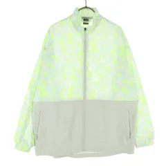 美品 PUMA プーマ 総柄 長袖 ナイロンジャケット XL グレー系 レディース 古着